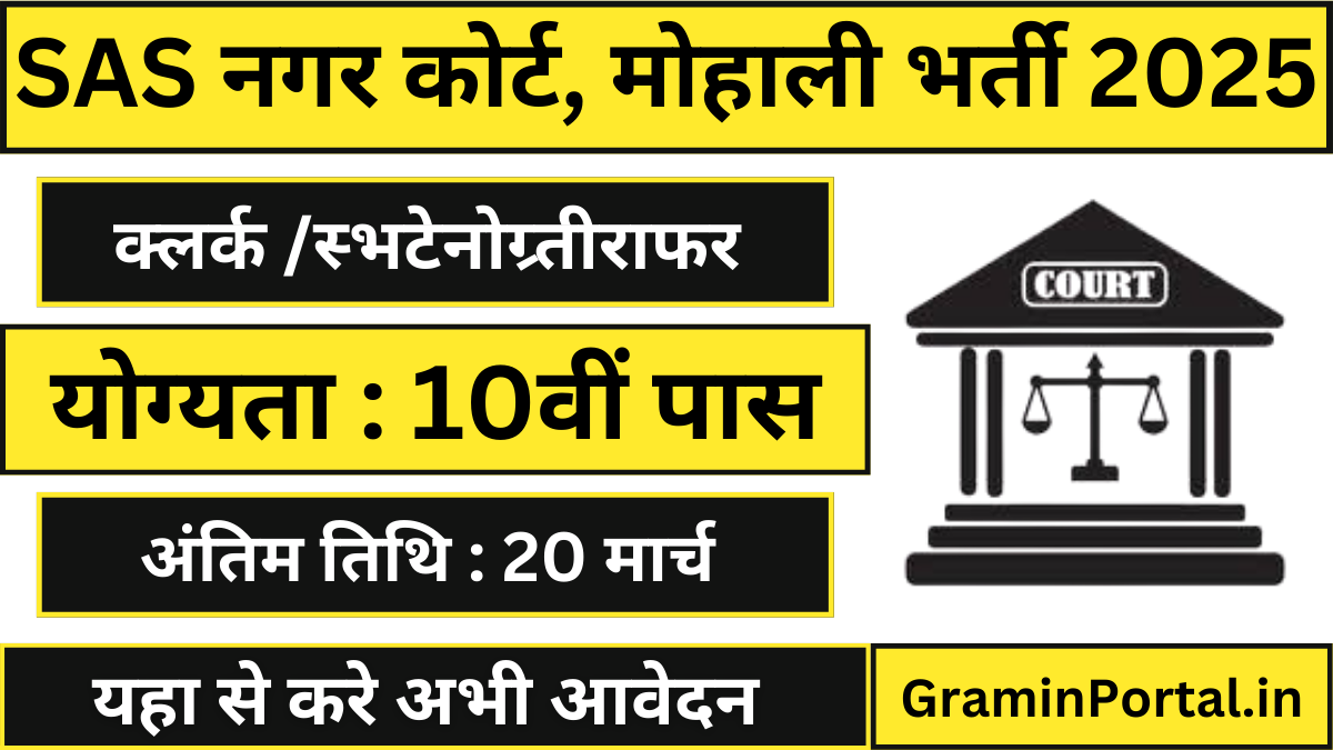 SAS Nagar Court Mohali, Vacancy 2025