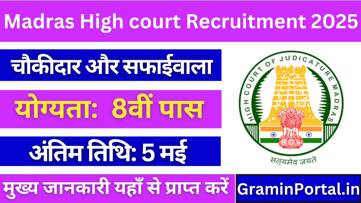 Madras High Court Recruitment 2025
